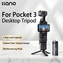 Tripod Mini Ringan Llano, Aksesori Tripod Meja Multifungsi untuk Kamera Saku, Cocok untuk Osmo Pocket 3 - Hitam - View 1