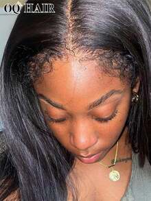 OQ 13x4 Transparent Lace Curly Frontal Wig, Natural Color, 180% Density, 20-26 Inches Pre-Plucked Lace Front Wig, Natural Hairline, High Quality Fashion Wig, Suitable For Beginners - SNatural - View 3