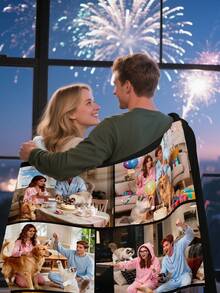 Custom Personalized Photo Flannel Blanket, Customize Your Own Picture Wedding Couple Family Throw Blanket With Any Photo, Soft Flannel Throw Blanket Digital Printing, 280gsm, All-Season Comfort Polyester Blankets Great Gift For Friend, Family, Wedding, Birthday,Warm,Soft,Comfortable,Cozy Personalized Ideal Gifts For Him,Her,Boyfriend,Girlfriend,Dad,Mom,Family,Friends,Pets ,For Anniversaries,Valentine's Day,Mother's Day,Birthdays,Father's Day,Weddings,Graduation,Christmas,Housewarming Sofa,Bed,Car,Bedroom,Living Room,Office,Outdoor Camping,Beach,Wall Decoration - phong cách-4 - Xem 10