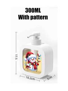 Christmas Theme Soap Dispenser - Snowman Wearing Santa Hat Design, Refillable, Suitable For Bathroom And Kitchen, Transparent Window For Easy Refilling, Christmas Decor - Compatible With Liquid Soap, Kitchen Sink Accessory, Festive Atmosphere, Durable Plastic Material - Multicolor - View 10