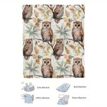 Owl Pattern Flannel Blanket - Soft And Breathable All-Season Throw Blanket - Brown/Gray/Beige Owl Design - Machine Washable Polyester Bedspread Or Sofa Cover - Perfect Housewarming Gift For Owl Enthusiasts, Cozy Soft Flannel Blanket & Suitable For Birthday Anniversaries, Valentine's Day, Thanksgiving, Christmas, Halloween, Wedding, New Year Gifts Provide Personalized Ideal Gifts For Her, Him, Family Members, Boyfriends, Girlfriends, Fathers, Family Members, Mothers, Lovers, Daughters, Sons, Grandfathers, Grandmothers, Friends, Classmates And Pets. Sofa, Bed, Car, Bedroom, Living Room, Office, Outdoor Camping, Beach, Wall Decoration, Bedroom Decor,  Halloween Blanket, Fall Decor, Fall Decorations For Home, Christmas Party Theme Blanket, Christmas Decor, Office Decoration - 彩色 - 查看 5