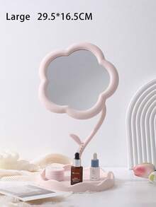 【花形化妆镜】1个花形化妆镜 - 高清玻璃镜面和可调节支架 - 轻质塑料框架，适用于梳妆台、卧室、浴室装饰 - 爱美人士房间装饰，化妆，价格实惠，房间装饰，梳妆台，旅行，卧室，化妆配件，镜子，梳妆镜，价格实惠，圣诞礼物，化妆，化妆工具，便宜货，礼物，女士礼物，圣诞礼物，赠品，旅行，便宜货，旅行必备 - 彩色 - 查看 17