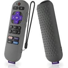 AWYYSilicone Case For Roku Express 4K+ Voice Remote RCA1R Roku Voice Remote Cover RC-GZ1 Roku Streaming Stick 4K Silicone Sleeve With Lanyard Dark Gray - 深灰色 - 查看 1