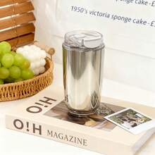 Vaso de café aislado de alta calidad, taza portátil de oficina, vaso de viaje al aire libre, botella aislada de acero inoxidable de doble pared al vacío, mantiene las bebidas calientes/frías, a prueba de fugas, regalo ideal para estudiantes, adultos en casa, escuela, oficina, fiesta, campamento, picnic, Navidad - Multicolor - Ver 3