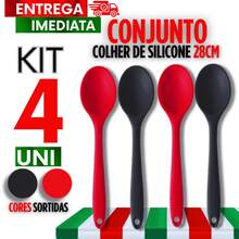 Set Of 6 Silicone Spoons, 28cm. Durable For Your Kitchen. Useful For Your Recipes. Premium. - JUEGO DE 4 CUCHARAS DE SILICONA - Ver 2