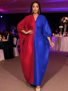 AOMEI Elegant Women Long Loose Dresses Pleated Evening V Neck Lantern Sleeve African Female Classy Fashion Glitter Party Bubu Dress Chic Evening Dress Stylish Clothing Collection - Multicolor - View 8