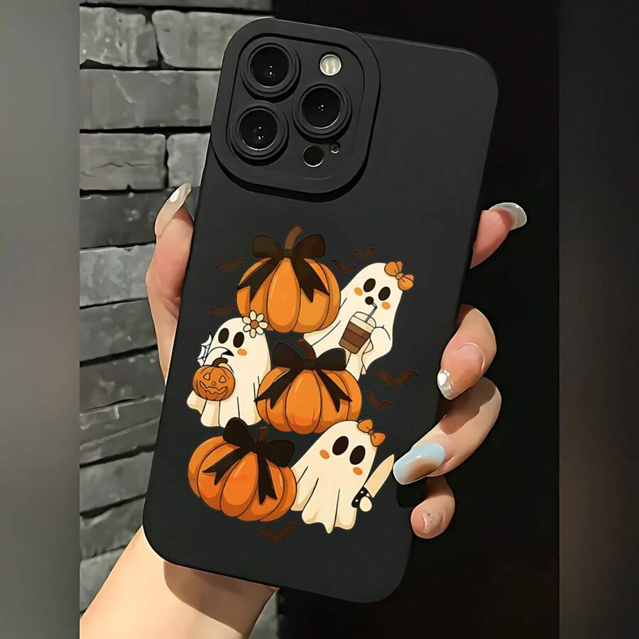 2026 nueva funda de teléfono esmerilada, funda de teléfono con impresión de fantasma y calabaza de Halloween para iPhone 17 15 14 13 12 11 Pro Max Plus  Galaxy S23 S22 S21 S20 Note 20 10, funda de teléfono para parejas, regalo para él y ella, regalo de San Valentín, cumpleaños, festivo - Azul Klein - Ver 1