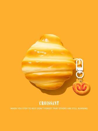 1个3D牛角面包造型蓝牙耳机保护套，兼容iPod 1/2/3/4/Pro/Pro2，女性设计