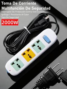 Multicontacto Extension Para Uso Interior Hogar y Oficina - Tipo de Enchufe A USA (110-127V) - Ver 12