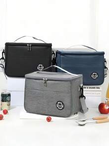 New Portable Lunch Bag Food Thermal Box Waterproof Office Cooler Lunchbox With Shoulder Strap Insulated Case,Large-Capacity Travel Hand-Held Shoulder Strap Insulated Bag, Lunch Box Bag, Student Thickened Waterproof Lunch Bag, Fresh-Keeping Aluminum Foil Picnic Bag Cooler Bag Large Capacity For Women For Men For Picnic ?For School Camping Essentials