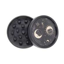 1pc 55mm Plastic Grinder With Cute Pattern Sticker, 4 Patterns Available, Portable And Practical, Suitable As Birthday, Holiday, Christmas Gift