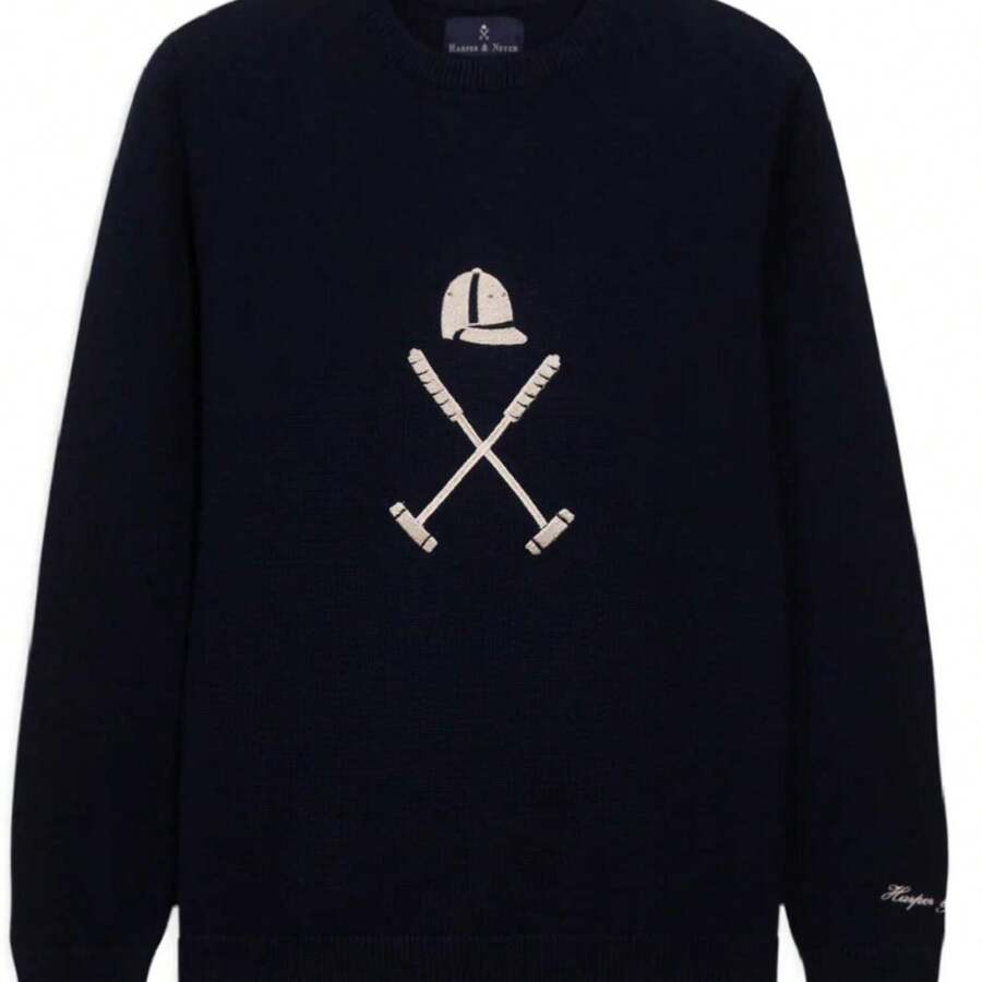 Jersey Harper & Neyer Vermont azul logo beige para hombre - Azul - Ver 1