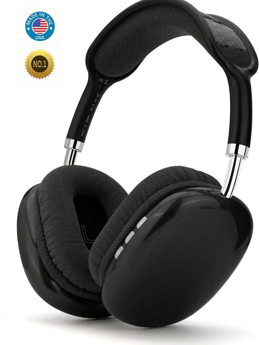 Active Noise Cancelling Headphones Wireless Headphones, Rich Bass, Clear Calls, Suitable For Office, Travel, Gaming, Outing, Sports Headphones, Compatible With All IOS/Android - 黑色 - 查看 1