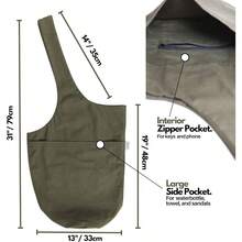 - Bolsa para esterilla de yoga La bolsa de yoga YogiiiTote Bolsa de yoga con bolsillo lateral y bolsillo con cierre Soporte para esterilla de yoga se adapta a la mayora - Verde olivino - Ver 5