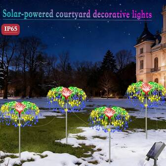 LED Outdoor Solar Light String, 4-Piece Set -320/240 LED Solar Decorative Courtyard Light, Outdoor Solar Christmas Light, LED Solar Decorative Light, With 8 Lighting Modes. Solar Outdoor Light, Solar Fireworks Light Strip, Intelligent Light Sensor