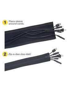 1/2/4pcs Durable Cable Management Sleeve, Cord Organizer System With Zipper For TV Computer Office Home Entertainment Flexible Cable Sleeve Wrap Cover Wire Hider System, Lightweight And Portable, Dust Resistant, Cord Protector - Multicolor - View 11