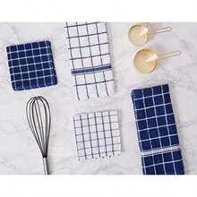 DII Basic Terry Collection - Juego de paños de Cocina sólidos para Ventanas, 12 x 12 Pulgadas, , 6 Piezas(Azul Toalla de cocina) - Multicolor - Ver 7