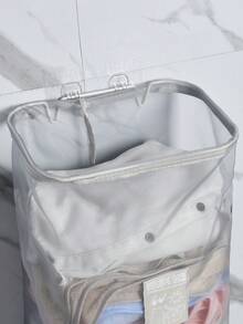 1 chiếc Giỏ đựng quần áo bẩn lưới di động, có thể gấp gọn, bằng polyester, túi vải thoáng khí, dùng để treo quần áo bẩn, đồ chơi, đồ lặt vặt, giỏ đựng đồ bẩn gấp gọn, phụ kiện nhà bếp, phòng tắm, tiết kiệm không gian, thùng đựng quần áo có thể gấp lại, nhẹ, có tay cầm, dễ mang theo, thích hợp cho ngày giặt giũ, ký túc xá, phòng sinh viên, phòng trẻ em, tủ quần áo, du lịch, cắm trại, dã ngoại, phòng tắm, giỏ phân loại đồ dùng trên mặt bàn, ý tưởng quà tặng cho Lễ Tạ ơn, Halloween, Giáng sinh, trang trí ngày lễ, giải pháp lưu trữ đa năng. - Xám - Xem 3