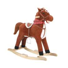 Brown Pony Rocking Chair,Unicorn Rocking Chair,Elephant Baby Rocking Horse For Toddlers 6 Months To 3 Years, Cute & Graceful Grey Elephant Rocker For Baby Girl, Stuffed Plush Ride-On Rocking Animal, Easy To Assemble - Brown-spotted Horse - View 2