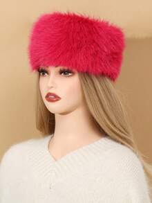 Băng đô thời trang Thu/Đông mới bằng lông giả mềm mại, ấm áp, họa tiết da báo dành cho nữ, phụ kiện tóc thời trang. - nhiều màu - Xem 10