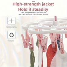 [Rotating Clothes Rack]Drying Rack 360° Rotating Hooks, Durable Plastic Sun-Drying Clothes Rack | Multi-Directional Drying, Space-Saving Laundry Tissue, Enhanced Grip Clips - Suitable For Socks, Bras, Underwear - Multicolor - View 5