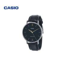 CASIO Men's Watch 46mm, Silver Dial & Black Leather Strap, Slim 8.2mm Design, All-Purpose Dress Watch MTP-VT01L-1B - one-size - View 10