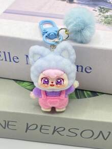 Cute Cartoon Animal Plush Backpack Charm Keychain, Soft Fluffy Ear Decorative Pendant, Multi‑Color Options, Plush Accessory For Bag Key, Gift For Women Teens For Birthday Valentine's Day Christmas - Multicolor - View 2