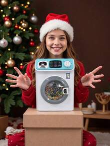 Kids Toy Washing Machine, Pretend Play Toy With Lights And Sounds, Simulating Washing Process, Household Appliance Toy, Role Play Game, Educational Toy For Boys And Girls, Holiday Birthday Gift, Mini Realistic Home Appliance Toy, Baby Toy, Girls Toy, Children's Game, Toddler Toy
