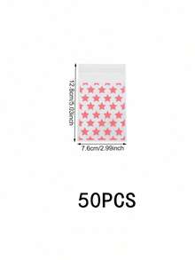 100/50pcs Pink Star Love Packaging Bag Card Cover Protector Cookie Bag Self-Adhesive OPP Bag Gift Photocard Holder Self Sealing Bags - Multicolor - View 8