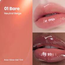 hince Raw Glow Lip Tint BARE 01 4ml - Stain Glazed, Glossy Dewy Lip Gloss, Non Sticky & Long Wearing For Natural Glass Glow, Hydrating, Moisturizing Liquid Lipstick, Vegan - 裸露 01 - 查看 2
