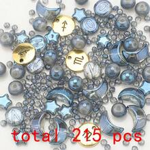 215pcs Multi-Style Glass Beads Set, Including Star, Moon, Round Beads, Initial Letter Zodiac Sign Metal Tags, DIY Jewelry Making Supplies For Necklace, Bracelet, Women's Jewelry, Phone Charm, Keychain, Birthday Gift, Holiday Gift - Star, Moon, Letter, Constellation Color - View 20