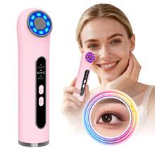 1 Photon Skin Rejuvenation Facial Cleansing Beauty Device, 3 Color Light Introduction Device, Facial Massager Ultrasonic Introduction Device, Facial Cleansing Device 500mAh - Pink - View 1
