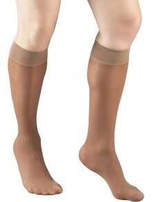 Medias de compresión transparentes Truform, 15-20 mmHg, longitud hasta el muslo para mujeres, beige denier, manguera de soporteédico para mujer, mediana - Gris pardo - Ver 11