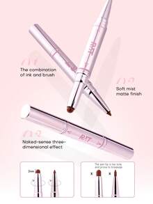 Maquillaje romántico RMT: Delineador de labios de doble punta, efecto de maquillaje satinado mate, lápiz labial mate, empaque elegante rosa, cosméticos imprescindibles para chicas, regalo del Día de la Madre, regalo del Día de San Valentín - Multicolor - Ver 4