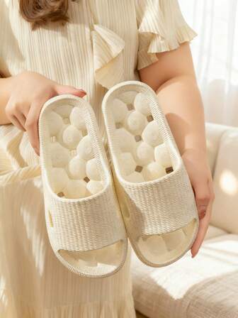 Women's Solid Color Plastic Slippers, Basic Style Home Slippers, Synthetic Fiber Glossy Plastic Slippers, Beach & Home Wear, All Season Plastic Slides