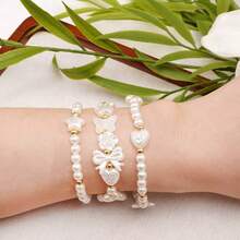 800颗白色亚克力珠套装（10个隔层）/ 50个领结 - DIY首饰制作、手链和项链工艺品 - 优质创意材料 - 白色 - 查看 7