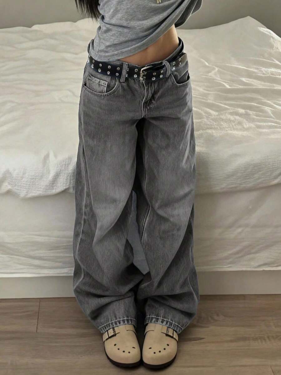 Women's Retro Loose Straight Leg Jeans