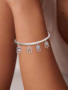 1 pièce Perle Capteur de rêves en argent sterling 925 pour bracelet et collier DIY pour bijoux de femmes et filles - attrape-rêves - Voir 1