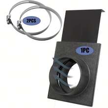 4英寸防爆门，适用于集尘器真空吸尘器配件，带两个固定环 - 黑色塑料防尘门，带可调节支架，无需用电，适用于70108型号，提升清洁度 | 简约矩形设计 | 非电动配件 - 黑色 - 查看 12