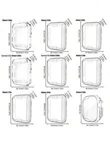 2pcs Transparent Soft TPU Protective Case, Compatible With Apple Watch Series Ultra/11/10/9/8/7/6/5/4/SE, Shock-Proof, Scratch-Resistant, Sensitive Touch, 360-Degree Full Protection, Unisex, Compatible With 40/41/42/44/45/46/49mm Cases - TPU Transparent + Transparent - View 8