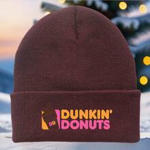 Donuts Logo Beanie Hat - Officially Licensed Coffee & Donut Design, Warm Winter Cap For Men & Women, Comfortable Stretch Fit, Unisex Casual & Outdoor Wear, Christmas/Halloween/Thanksgiving Gift For Coffee Lovers (Multi-Color Options) - Ideal For Brand Fans &  Donuts Lovers, Fashionable & , Perfect For Autumn/Winter, Hand Wash Or Dry Clean, Multiple Colors - màu đen - Xem 11