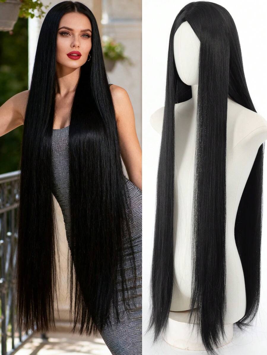 Synthetic 40 Inch Long Straight Head Wig, Suitable For Party Role-Playing, Music Festivals, Halloween Wear - Multicolor - View 1