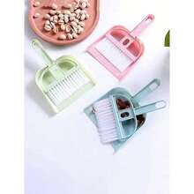 1 set mini sopskyffel och kvast, lämplig för hamstrar och husdjur - rengöringsborste för skrivbord och tangentbord - plastskrapborsteset - Multifärgad - Visa 1