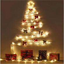 Luces de Cinta Navidad 10 Metro Luces 100 Luz LED Oro Batería Cargada Alambre de Cobre de Doble Capa Luces de Hadas Para Bodas Año Nuevo Adornos para Árboles de Navidad Amarillo - amarillo - Ver 4