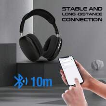 Active Noise Cancelling Headphones Wireless Headphones, Rich Bass, Clear Calls, Suitable For Office, Travel, Gaming, Outing, Sports Headphones, Compatible With All IOS/Android - 黑色 - 查看 3