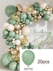 139件套鼠尾草绿气球拱门套装，鼠尾草绿气球花环套装，鼠尾草绿、金色、沙色、白色气球，适用于婚礼、订婚、周年纪念、新娘送礼会、婴儿派对、生日派对装饰，女士生日气球，波西米亚风气球拱门套装，婴儿派对气球拱门套装，绿色气球拱门套装 - 彩色 - 查看 13