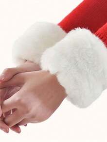 Guantes de mujer con medio dedo, tejidos a mano, con bordado floral, de estilo retro, gruesos y esponjosos, para otoño/invierno