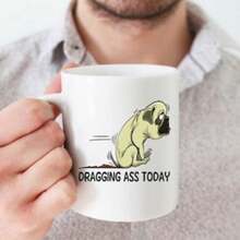 Funny Mug - Dragging  Today Mug, 11 Oz Coffee Mug, Birthday Christmas New Year Gift For Friends Dad Mom Sister Coworker - 白色 - 查看 6
