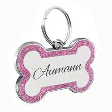 Dog Tags Engraved For Pets Personalized Dog Tag With Any Name & Text Dog Collar Custom Glitter Dog Name Tag Bone Dog ID Tag For Puppy Pets - No Pattern - View 9