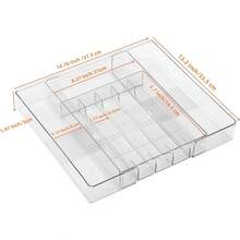 WSXC Silverware Drawer Organizer Tray For KitchenExpandable Utensil Tray Multipurpose Drawer Dividers Adjustable Cutlery And Flatware Holder Plastic Spoon Forks Knives Holder Storage Divider Clear-M - 清除 - 查看 4